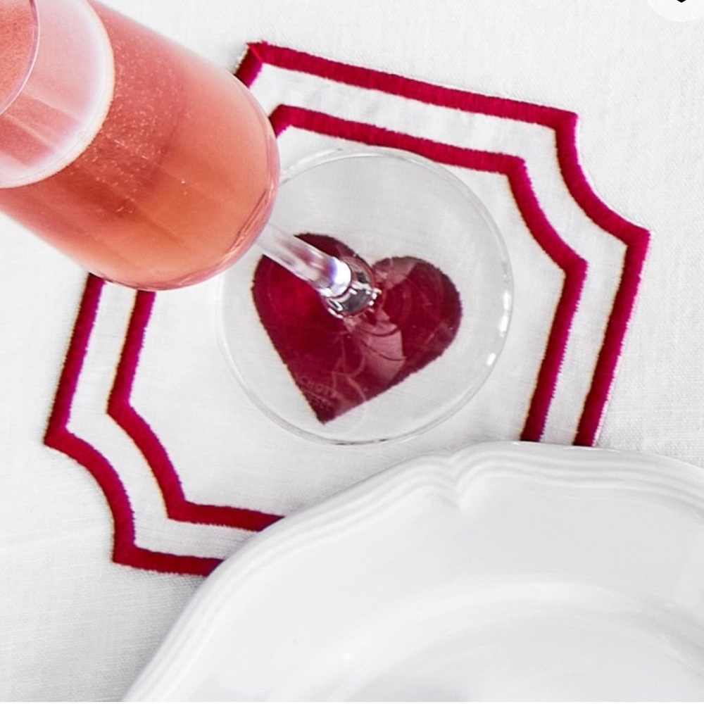 Williams Sonoma Cartouche Heart Coasters